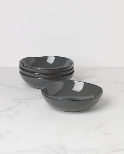 Oneida Organic Shades Gray Stoneware Pasta Bowl Set for 4, 34.5oz - Image 2