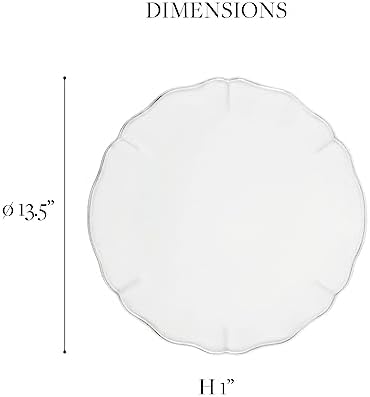 Costa Nova Ceramic Stoneware 13'' Charger Plate - Alentejo Collection, Turquoise | Microwave & Dishwasher Safe Dinnerware | Food Safe Glazing | Restaurant Quality Tableware - Image 2