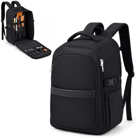 Chef Knife Backpack with Waterproof Pockets, 30+ Storage Pockets Chef Bag by Unknown