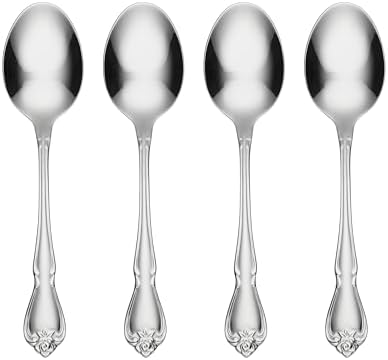 Oneida True Rose Dinner Spoons Silverware Set for 4, Flatware by Oneida