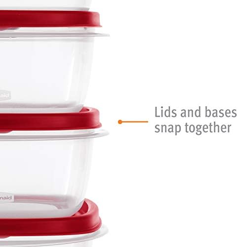 Rubbermaid 60-Piece Food Storage Containers with Lids, Microwave and Dishwasher Safe, Red Color, Ideal for Meal Prep and Pantry Storage - Image 5