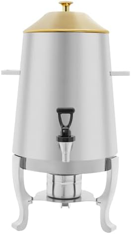 3.43Gallon Stainless Steel Hot Beverage Dispenser,Coffee Chafer Urn with Spigot&Fuel Holder,Cold&Hot Drinks Dispenser for Milk Coffee Tea Juice - Parties Catering Buffet Event (Gold,B) by Eapmic