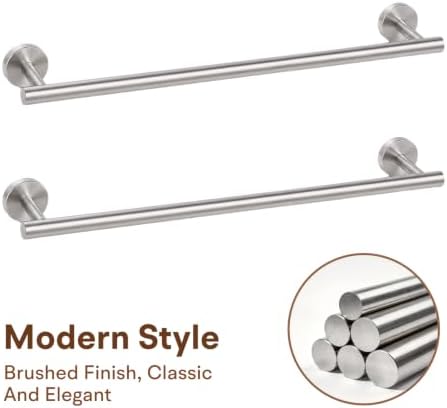 16 Inch Brushed Nickel Bathroom Towel Bar, 2 Pieces Towel Racks for Bathroom SUS304 Thicken Stainless Steel Towel Holder - Image 6