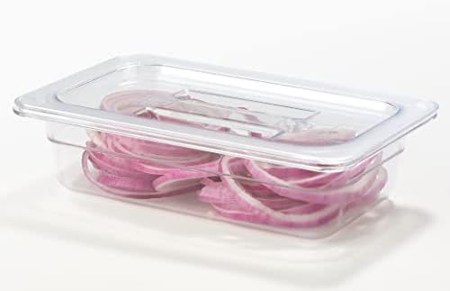 CURTA 6 Pack NSF Food Pan Cover, 1/4 Size Clear Polycarbonate Lid with Handle for Commercial Food Pan, Dishwasher & Freezer Safe Plastic Clear - Image 3