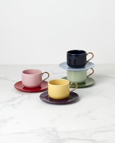kate spade new york Make It Pop Drinkware Collection, Cup & Saucer Sets, Multicolor 8-Piece Set - Image 2