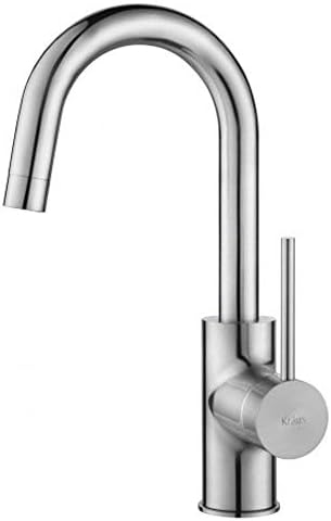 KRAUS Spot Free Oletto Single Handle Kitchen Bar Faucet in All-Brite Stainless Steel Finish, KPF-2600SFS (Pack of 1) by Unknown