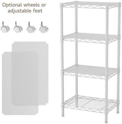 Golpart 4Tier Adjustable Storage Shelves Metal Wire Shelving Standing Shelf - Image 4