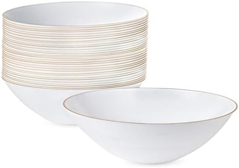 PLASTICPRO White PlasticOrganic Party Soup bowls [16 OZ 20 Count] by PLASTICPRO