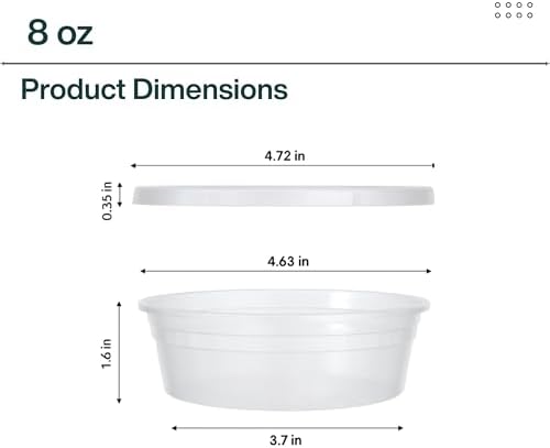 [8oz-100 Sets Plastic Deli Containers with Lids - BPA Free Clear Soup Containers with Airtight Lids, Leak Resistant Food Storage for Meal Prep, Stackable/Microwave/Dishwasher/Freezer Safe - Image 4