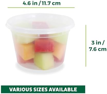 Freshware Food Storage Containers [36 Set] 16 oz Plastic Deli Containers with Lids,Slime,Soup,Meal Prep-Containers | BPA Free | Stackable-| Leakproof-| Microwave/Dishwasher/Freezer Safe,(Pack of 10) - Image 3