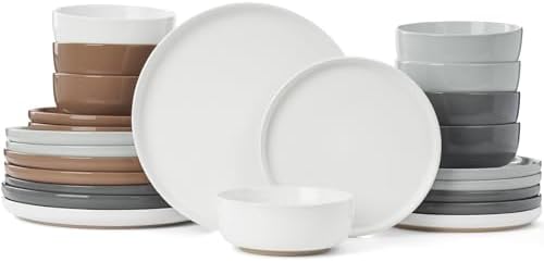 Famiware Milkyway 24-Piece Stoneware Dinnerware Set, Multi-color by Famiware