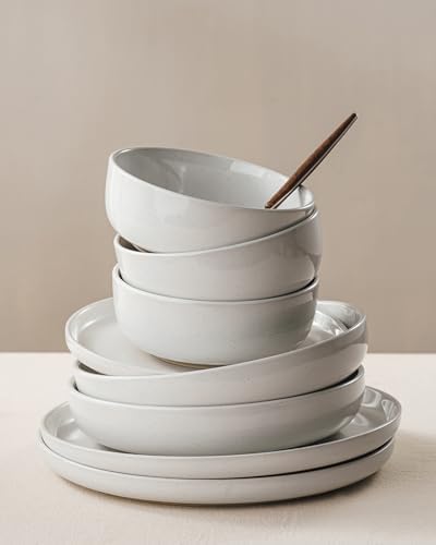 Famiware Milkyway 24-Piece Stoneware Dinnerware Set, White - Image 4