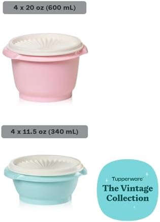 Tupperware Heritage Collection, New 16 Piece Food Storage Container Set in Vintage Colors, Dishwasher Safe and BPA Free (8 containers, 8 lids) - Image 3