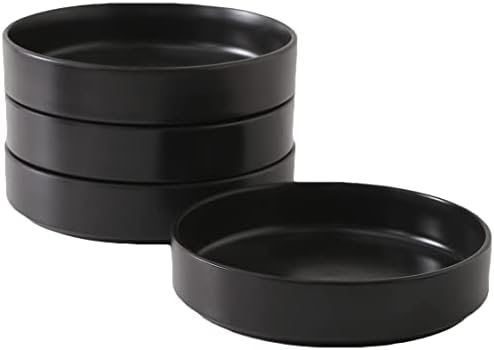 Stone Lain 32-Piece Black Matte Dinnerware Set + 4-Piece Black Stoneware Pasta Bowl Set - Image 5