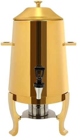 3.43Gallon Stainless Steel Hot Beverage Dispenser,Coffee Chafer Urn with Spigot&Fuel Holder,Cold&Hot Drinks Dispenser for Milk Coffee Tea Juice - Parties Catering Buffet Event (Gold) by Eapmic