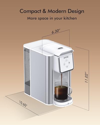 SIFENE 3-in-1 Single Serve Coffee Maker for Pods, Grounds & Tea, White - Image 3