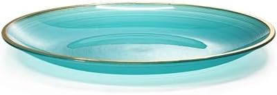 " OCCASIONS " 120 Plates Pack,(60 Guests) Premium Wedding Party Disposable Plastic Plates Set -60 x 10'' Dinner + 60 x 7'' Salad/Dessert (Belize, Aqua & Gold) - Image 4