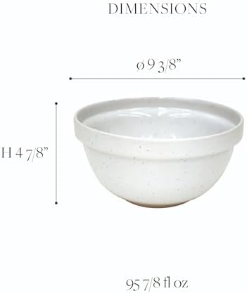 Casafina Ceramic Stoneware 3-Qt Mixing Bowl - Fattoria Collection, White | Microwave & Dishwasher Safe Bakeware | Food Safe Glazing | Restaurant Quality Serveware - Image 2