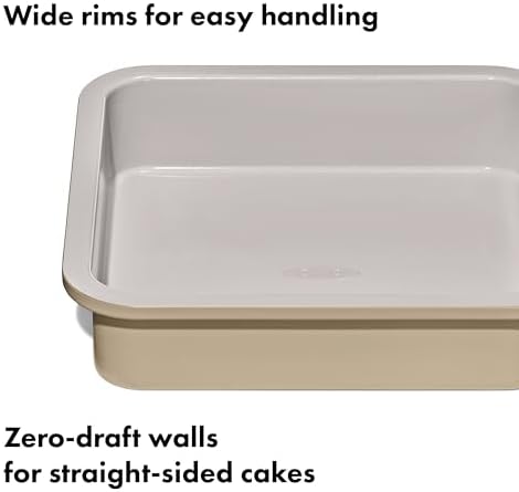 OXO Good Grips Non-Stick Pro Ceramic Coated 9 in Square Cake Pan, Biscuit - Image 5