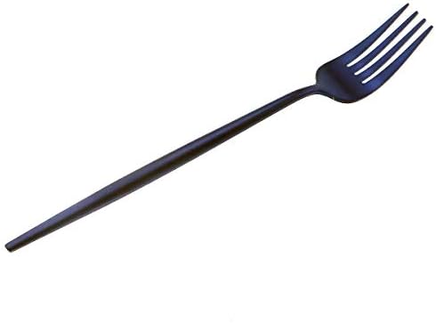 Matte Blue Gugrida 5-Piece 18/10 Stainless Steel Silverware Set, Satin Finish Flatware, Kitchen Utensils, Tableware Travel Cutlery for Camping, Office or School Lunch, Dishwasher Safe - Image 3