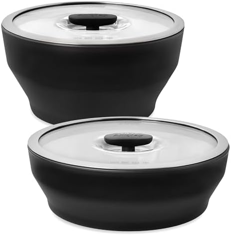 Anyday 4-Piece Medium Glass Food Storage with Lids (Onyx) by Anyday