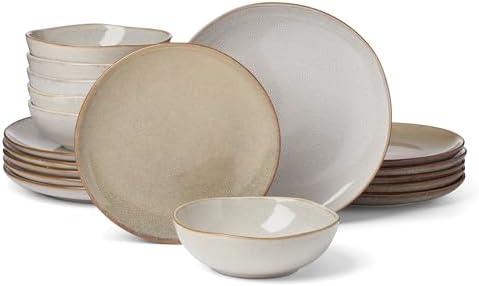 Oneida Organic Shades Oatmeal Stoneware 18-Piece Dinnerware Set for 6 by Oneida