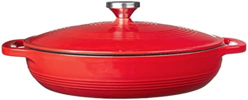 Lodge 3.6 Quart Enameled Cast Iron Covered Casserole with Lid – Dual Handles – Oven Safe up to 500° F or on Stovetop - Use to Marinate, Cook, Bake, Refrigerate and Serve – Solid Red - Image 2