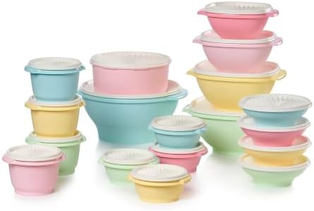 Tupperware Heritage 36-Piece Vintage Pastel Set (18 Containers + 18 Lids) by Tupperware