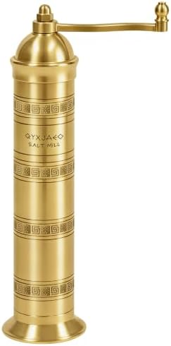 Brass Salt Grinder, 10 Inch Gold Manual Salt Mill with Ceramic Core by Unknown