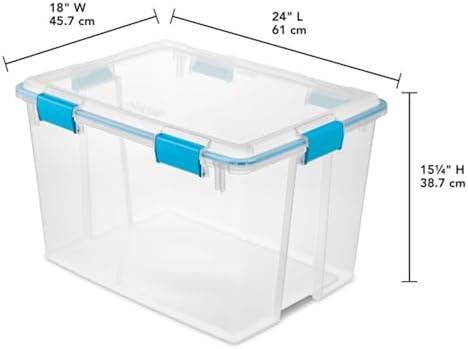 Sterilite Gasket Storage Box with Lids for Home & Office, 80 Quart, 12-Pack - Image 2