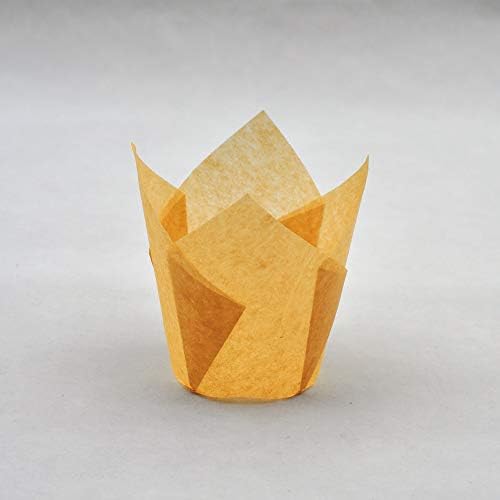 QLSmypkg Large Muffin Greaseproof paper Baking cupcake cups, 2-1/4" x 4" Natural Tulip Baking Cup Case of 125 pcs (Large size) (125) - Image 4