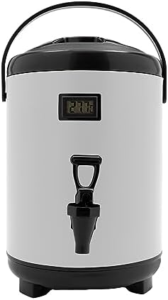 Hot Beverage Dispenser, 8L/2.11Gal Insulated Beverage Dispensers Insulated Thermal Hot and Cold Beverage Dispenser with Spigot & Thermometer Stainless Steel Drink Dispenser for Tea Coffee Milk by LOYALHEARTD