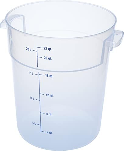 CFS StorPlus Plastic Round Food Storage Container, 22 Quart, Clear by CarlisleFoodServiceProducts