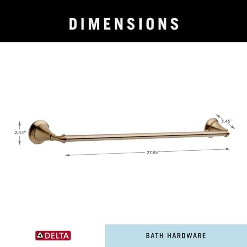 Delta Towel Rack | 24 Inch Champagne Bronze Towel Bar for Bathroom, Kitchen | Linden Accessories - Image 2