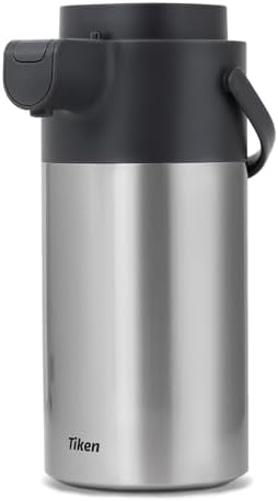 Tiken Airpot Coffee Dispenser with Pump - Coffee Carafes for Keeping Hot - Beverage Dispenser - 135oz/4L Thermal Coffee Carafe for Hot Liquids - Stainless Steel Insulated Coffee Thermos Carafe by WelcometoTikenWare