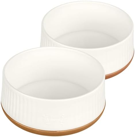 Harry Barker Small Modern Dog Bowls, 2-Pack Eco-Friendly Plastic Pet Food & Water Bowls, Non-Slip Base, Dishwasher Safe, BPA-Free, Neutral Design, Holds 3 Cups Each by HarryBarker