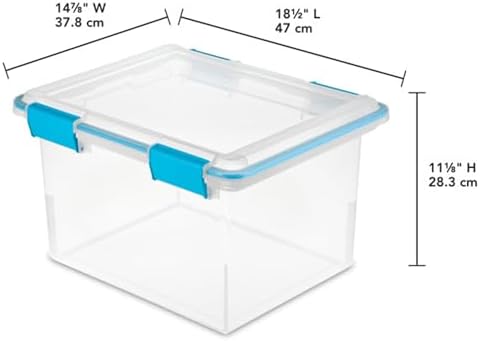 Sterilite Gasket Storage Box with Lids for Home & Office, 32 Quart, 8-Pack - Image 2