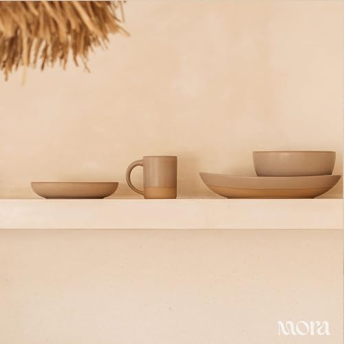 MORA Jumbo and Large Serving Dishes Set of 2, 13 inch and 12 inch Ceramic Pottery Oval Platters - Microwave, Oven and Dishwasher Safe - Thyme & Mushroom - Image 6