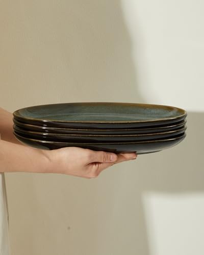 12.8" Oval Serving Platters, Stoneware Party Tray Set for Entertaining, Microwave Safe Large Platter for Fruit/Cheese/Cookie/Sushi/Appetizer, Ceramic Serving Trays Plates of 4, Aurora Green - Image 6