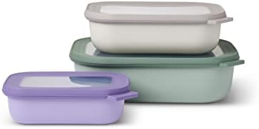 Mepal – Multi Bowl Cirqula 3-Piece Set – Food Storage Container with Lid - Suitable as Airtight Storage Box for Fridge & Freezer, Microwave Container & Servable Dish - 500, 1000, 2000ml - Assorted by MEPAL