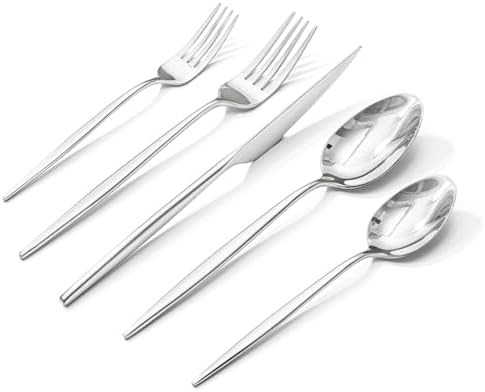 18/10 Silverware Set for 6, 30 Piece Stainless Steel Flatware Cutlery Set by KINGSTONE