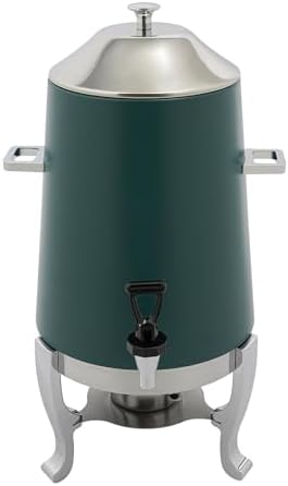 3.43Gallon Stainless Steel Hot Beverage Dispenser,Coffee Chafer Urn with Spigot&Fuel Holder,Cold&Hot Drinks Dispenser for Milk Coffee Tea Juice - Parties Catering Buffet Event (Green) by Eapmic
