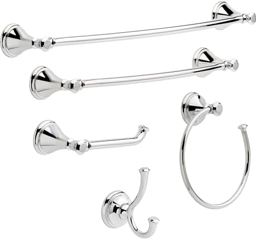 Delta Towel Rack | 24 Inch Polished Chrome Double Bar for Kitchen or Bathroom Towels | Cassidy Accessories - Image 2