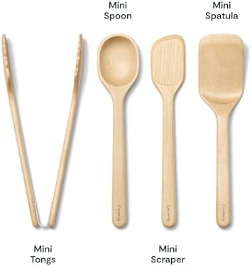 Caraway 4-Piece Mini Wooden Kitchen Utensils Set for Cooking - Image 3