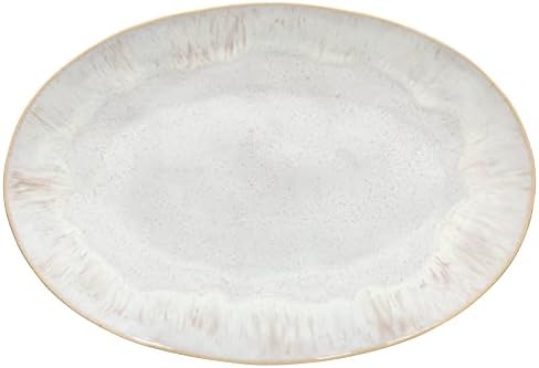 Casafina Ceramic Stoneware 18'' Oval Platter - Eivissa Collection, Sand Beige | Microwave, Dishwasher, Oven & Freezer Safe Dinnerware | Food Safe Glazing | Restaurant Quality Serveware by Casafina