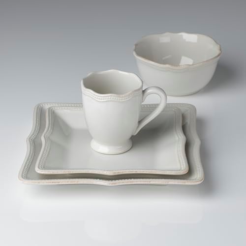 Lenox White French Perle Bead Square 4Pc Place Setting, 6.90 LB - Image 5