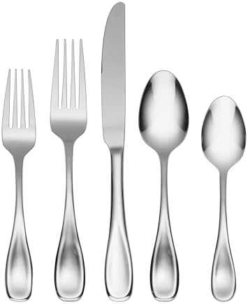 Oneida Flatware Voss 18/0 Silverware Set for 8, (45-Piece) by Oneida