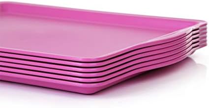 Mintra Home Durable Serving Tray - (6pk, Purple) Unbreakable, Breakfast, Cafeteria, Fast Food, Handles by Mintra
