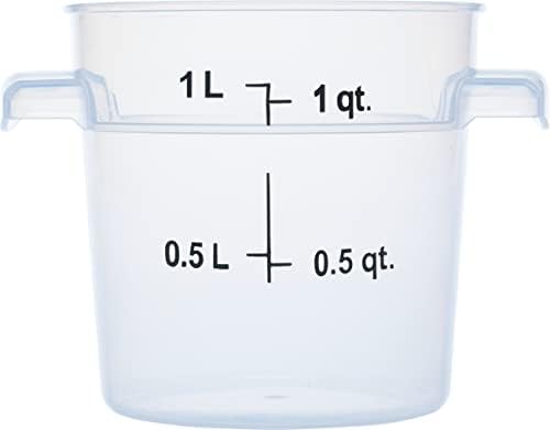 Carlisle FoodService Products Storplus Round Food Storage Container with Stackable Design for Catering, Buffets, Restaurants, Polypropylene (Pp), 1 Quart, Clear - Image 3