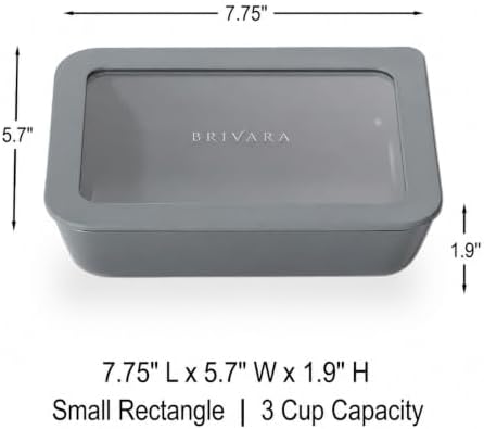 Glass Food Storage Container & Lid, 3-Cup Rectangle, Smoke - Image 2